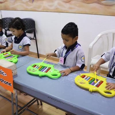 Enjoying Playing Xylophone